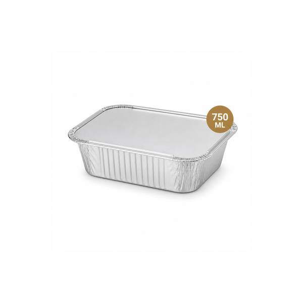 Aluminium Container With Lid 750Ml